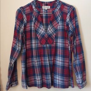 Madewell size small plaid popover top